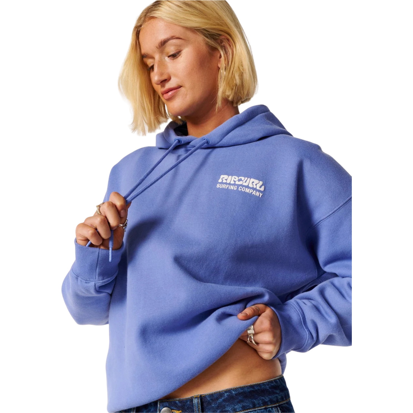 2026 Rip Curl Womens Surf Puff Heritage Hoodie 06AWFL - Mid Blue